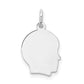 Plain Small.011 Depth Facing Right Engravable Boy Charm - WBC