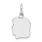 Plain Small.009 Depth Facing Right Engravable Girl Charm - WBC