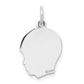 Plain Medium.035 Depth Facing Right Engravable Boy Charm - WBC
