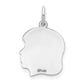 Plain Medium.011 Depth Facing Right Engravable Girl Charm - WBC