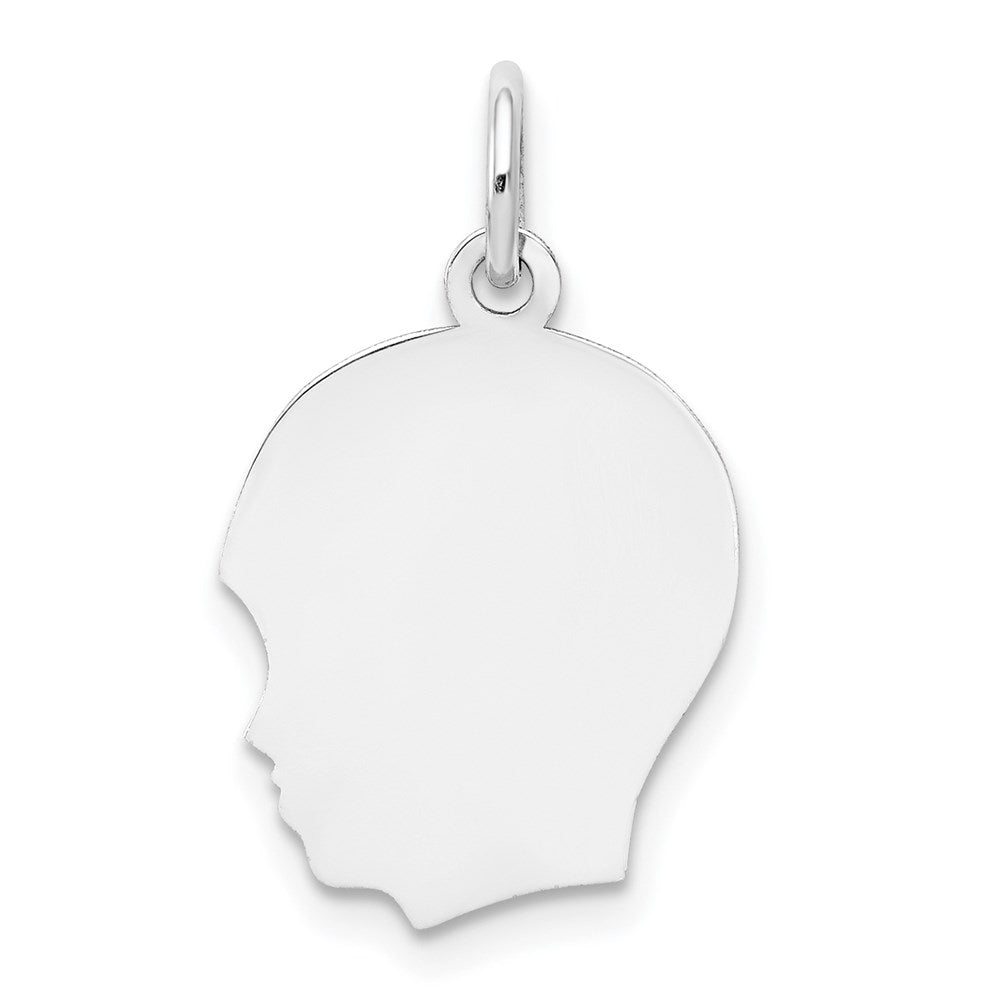 Plain Medium.035 Depth Facing Left Engravable Boy Charm - WBC