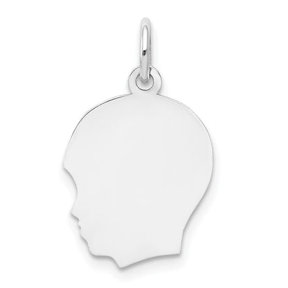 Plain Medium.035 Depth Facing Left Engravable Boy Charm - WBC