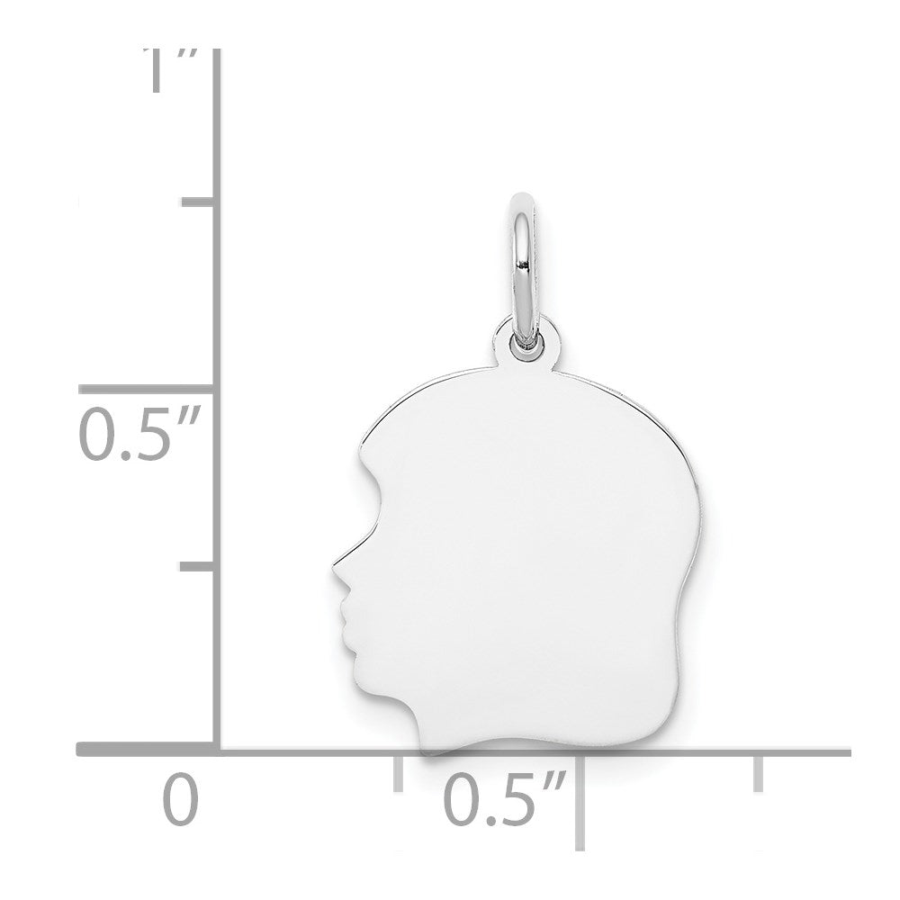 Plain Medium.013 Depth Facing Left Engravable Girl Charm - WBC