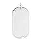 14K White Gold Warden Engravable Dog Tag with Notch Disc, 16mm