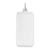 Trooper 14K White Gold Rectangular Engravable Dog Tag, 12.8mm