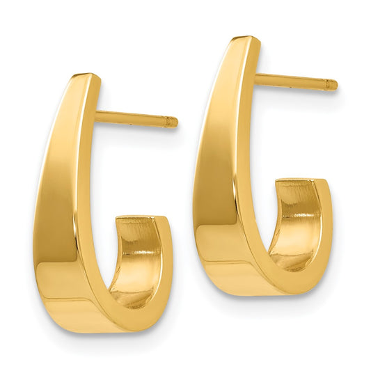 Small Polished J Hoop Earrings - WBC