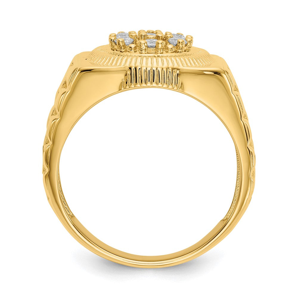 IB Goodman 1/4 carat AA Diamond Circular Top Mens Ring - WBC