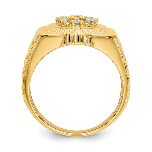 IB Goodman 1/4 carat AA Diamond Circular Top Mens Ring - WBC