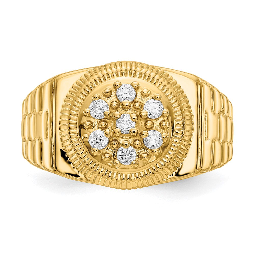 IB Goodman 1/4 carat AA Diamond Circular Top Mens Ring - WBC