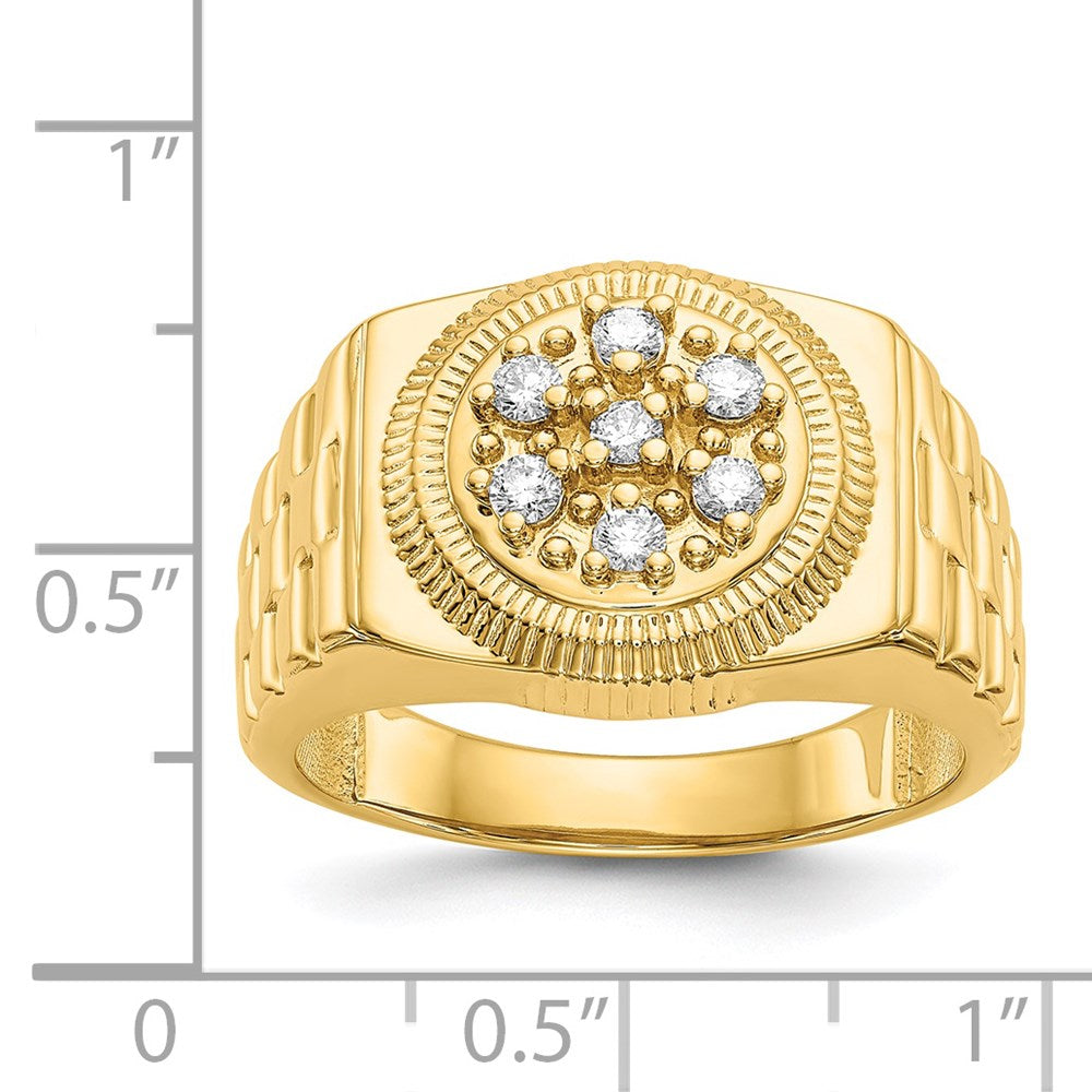 IB Goodman 1/4 carat AA Diamond Circular Top Mens Ring - WBC