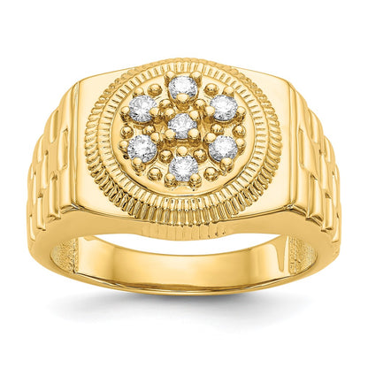 IB Goodman 1/4 carat AA Diamond Circular Top Mens Ring - WBC