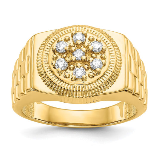 IB Goodman 1/4 carat AA Diamond Circular Top Mens Ring - WBC