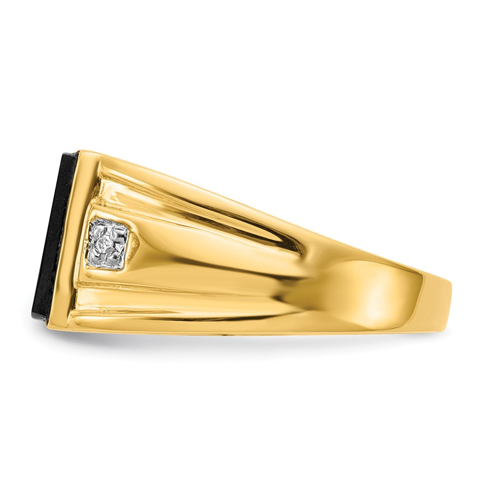 IB Goodman Rectangle Onyx and AA Diamond Mens Ring - WBC