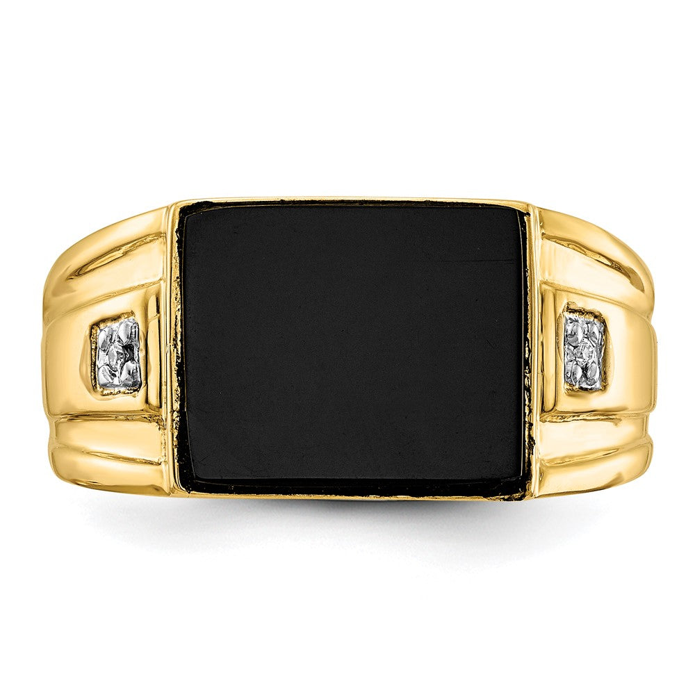 IB Goodman Rectangle Onyx and AA Diamond Mens Ring - WBC