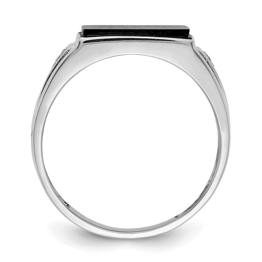 IB Goodman Rectangle Onyx and AA Diamond Mens Ring - WBC