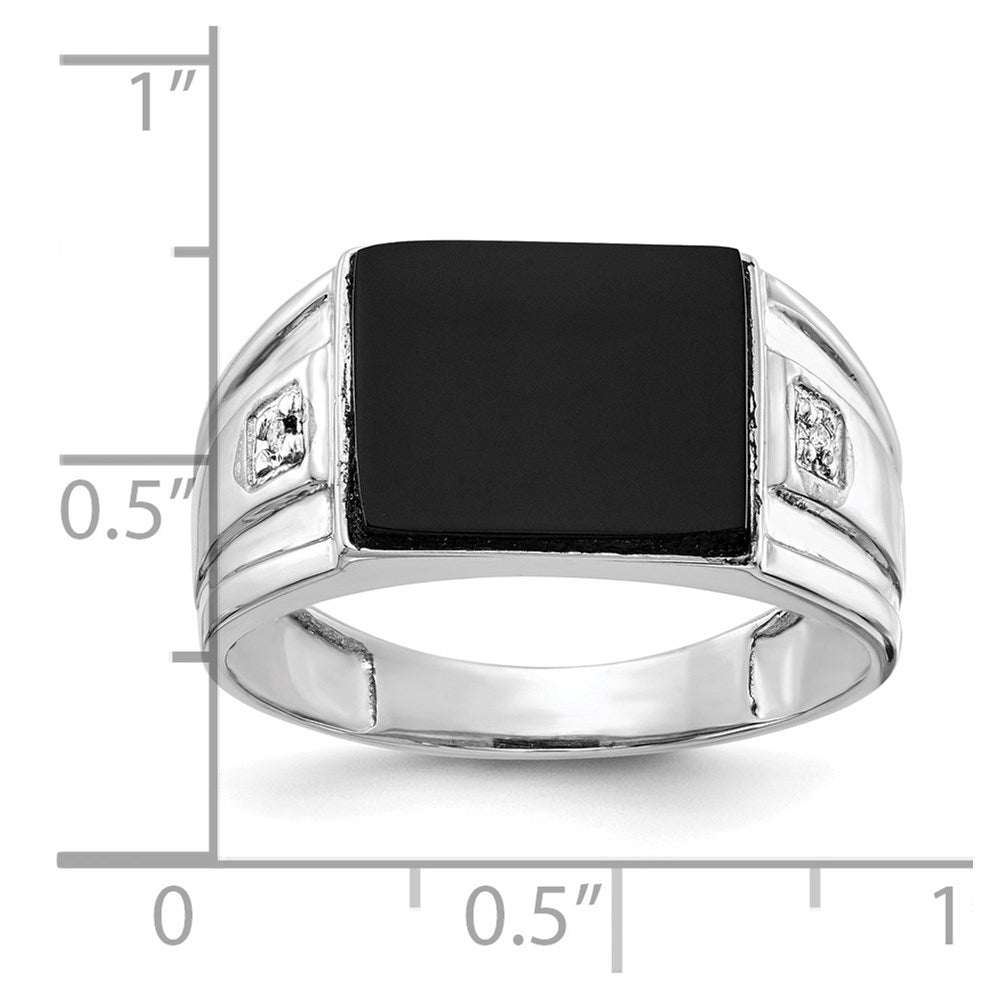 IB Goodman Rectangle Onyx and AA Diamond Mens Ring - WBC