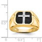 IB Goodman Octagon Onyx and A Diamond Mens Cross Ring - WBC
