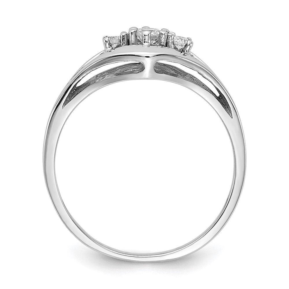 Polished 3-Stone 1/8 carat AA Diamond Ring - WBC