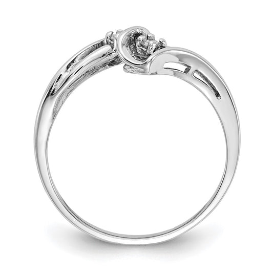 2-Stone 1/20 carat AA Diamond Bypass Ring - WBC