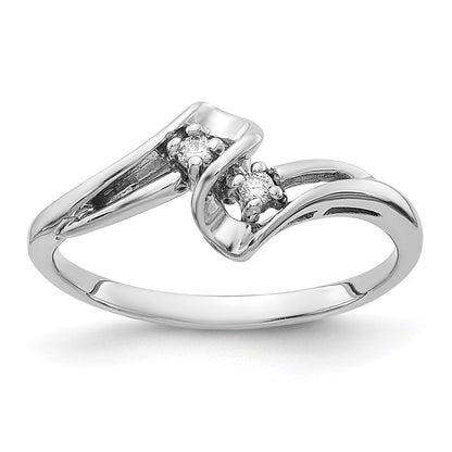 2-Stone 1/20 carat AA Diamond Bypass Ring - WBC