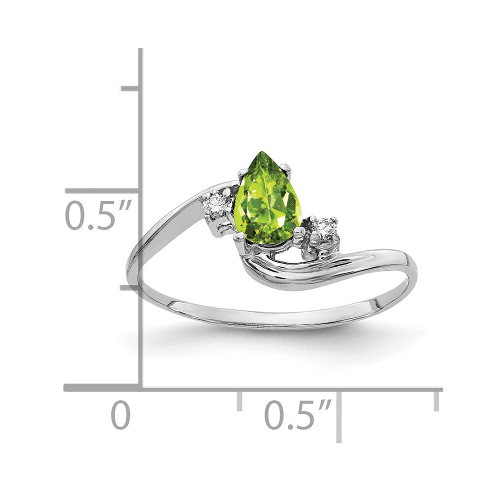 Pear Peridot and AA Diamond Bypass Ring - WBC