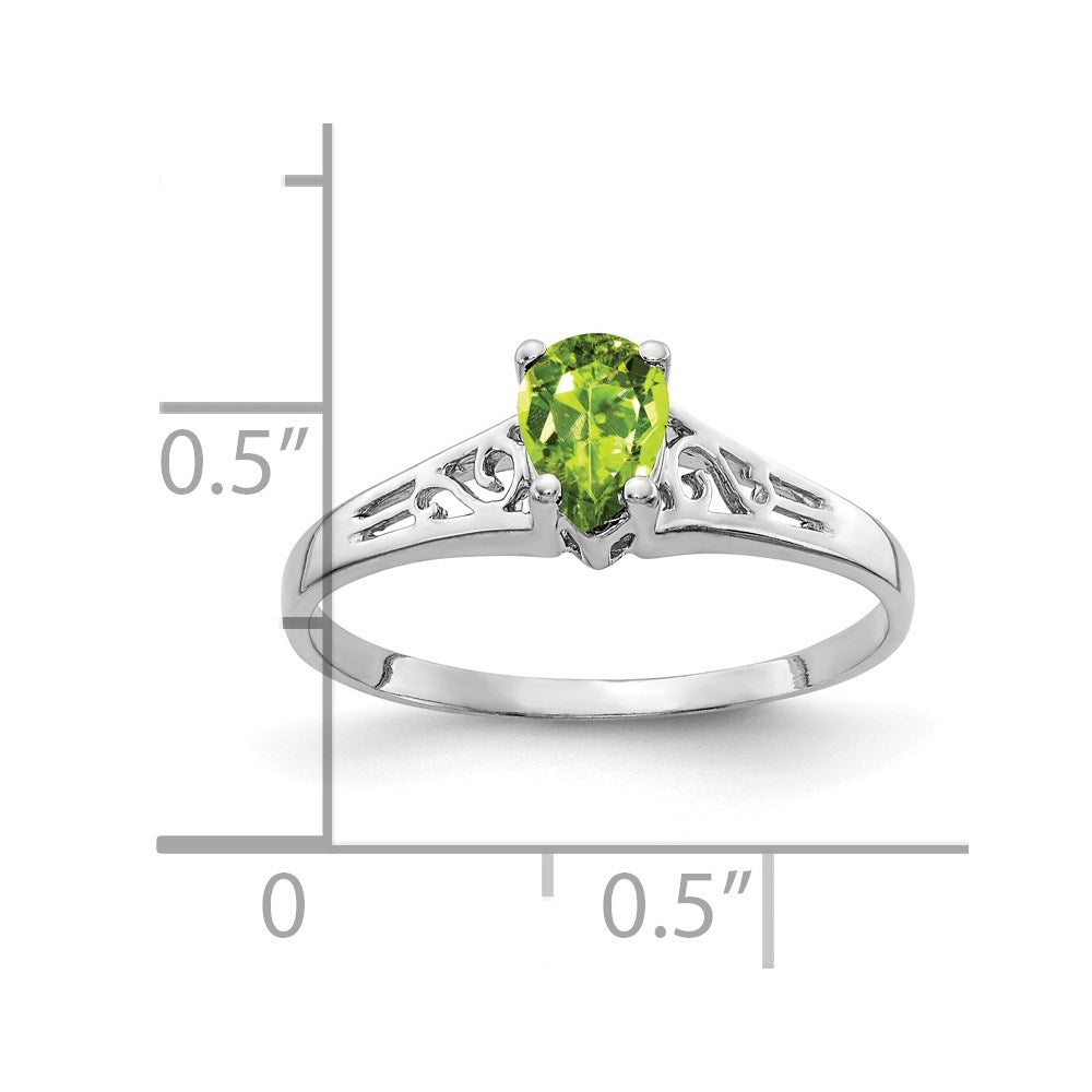 Pear Peridot Filigree Ring - WBC