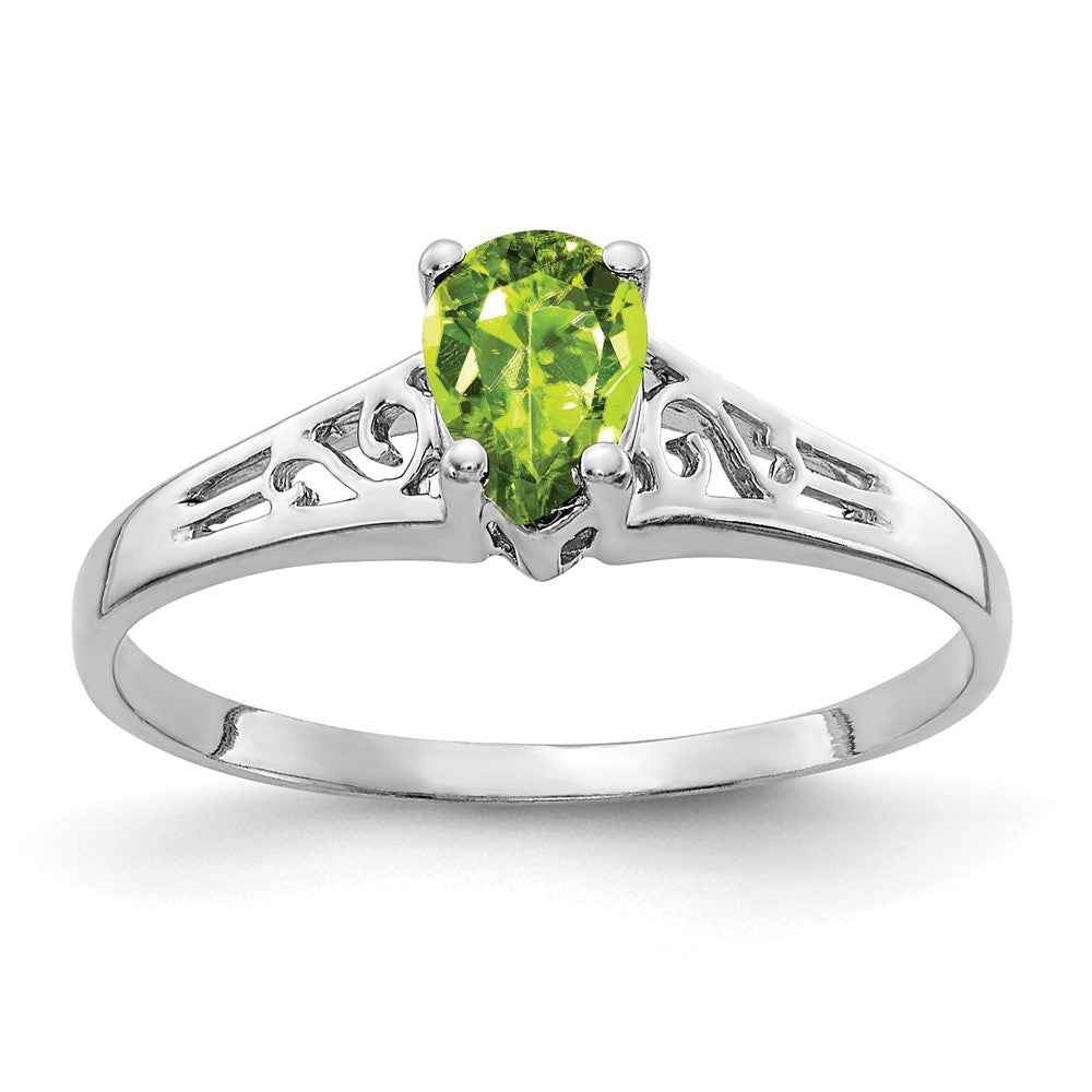 Pear Peridot Filigree Ring - WBC