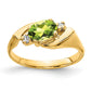 Oval Peridot and 1/20 carat AA Diamond Ring - WBC