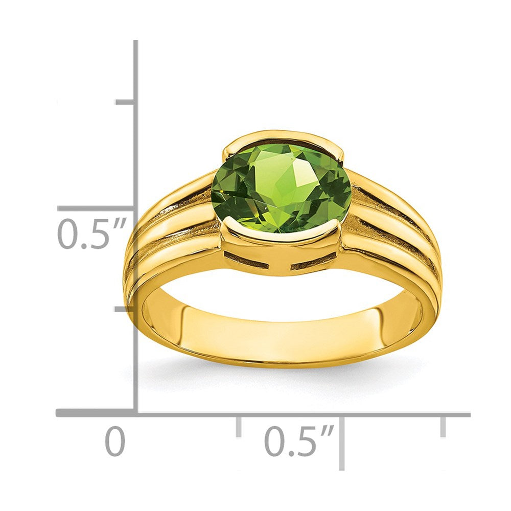 Oval Peridot East-West Ring - WBC