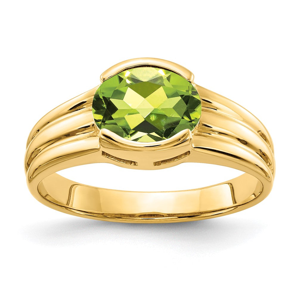Oval Peridot East-West Ring - WBC