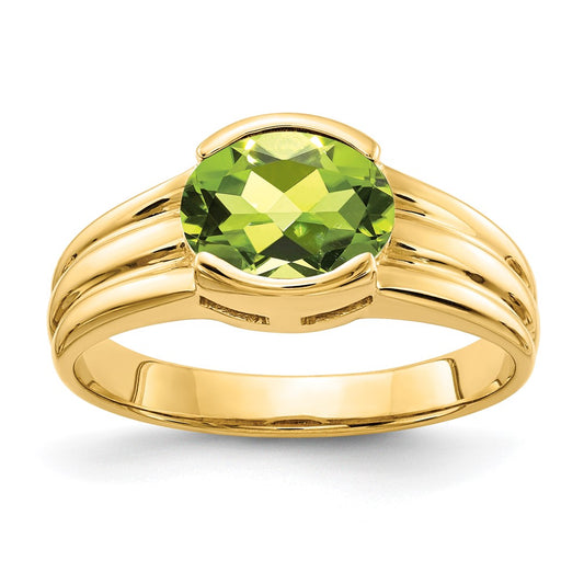 Oval Peridot East-West Ring - WBC