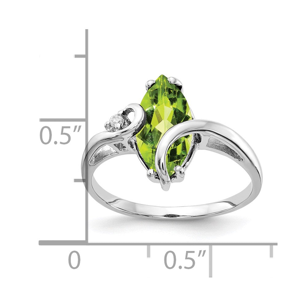 Marquise Peridot and AA Diamond Ring - WBC