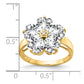 Heart Cubic Zirconia and AA Diamond Flower Ring - WBC