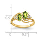 Oval Peridot and 1/20 carat AA Diamond 2-Stone Ring - WBC