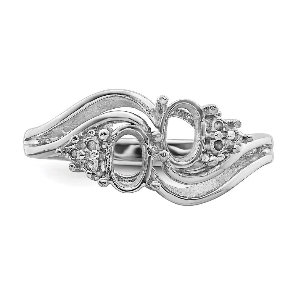 Holds 6- Round and 1-6x4 Oval Gemstone Ring Mounting - WBC