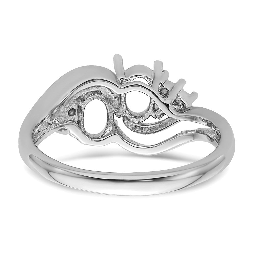 Holds 6- Round and 1-6x4 Oval Gemstone Ring Mounting - WBC