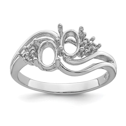 Holds 6- Round and 1-6x4 Oval Gemstone Ring Mounting - WBC