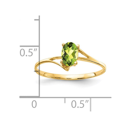 Oval Checker-cut Peridot Bypass Ring - WBC