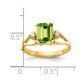 Emerald-cut Peridot and 1/20 carat AA Diamond Ring - WBC