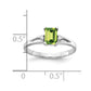 Emerald-cut Peridot and AA Diamond Ring - WBC