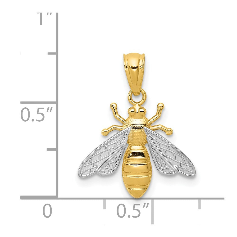 and Rhodium Bee Pendant - WBC