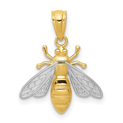 and Rhodium Bee Pendant - WBC