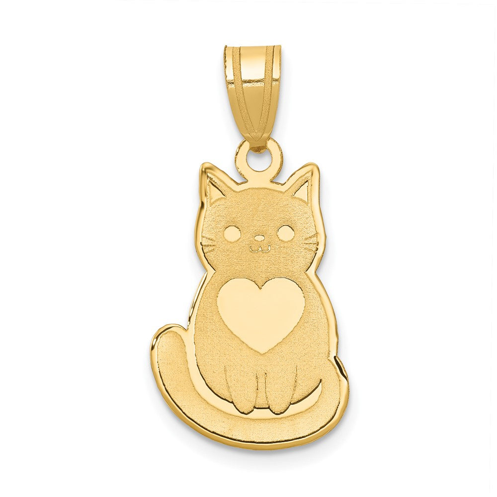 Laser Cut Cat with Heart Charm - WBC