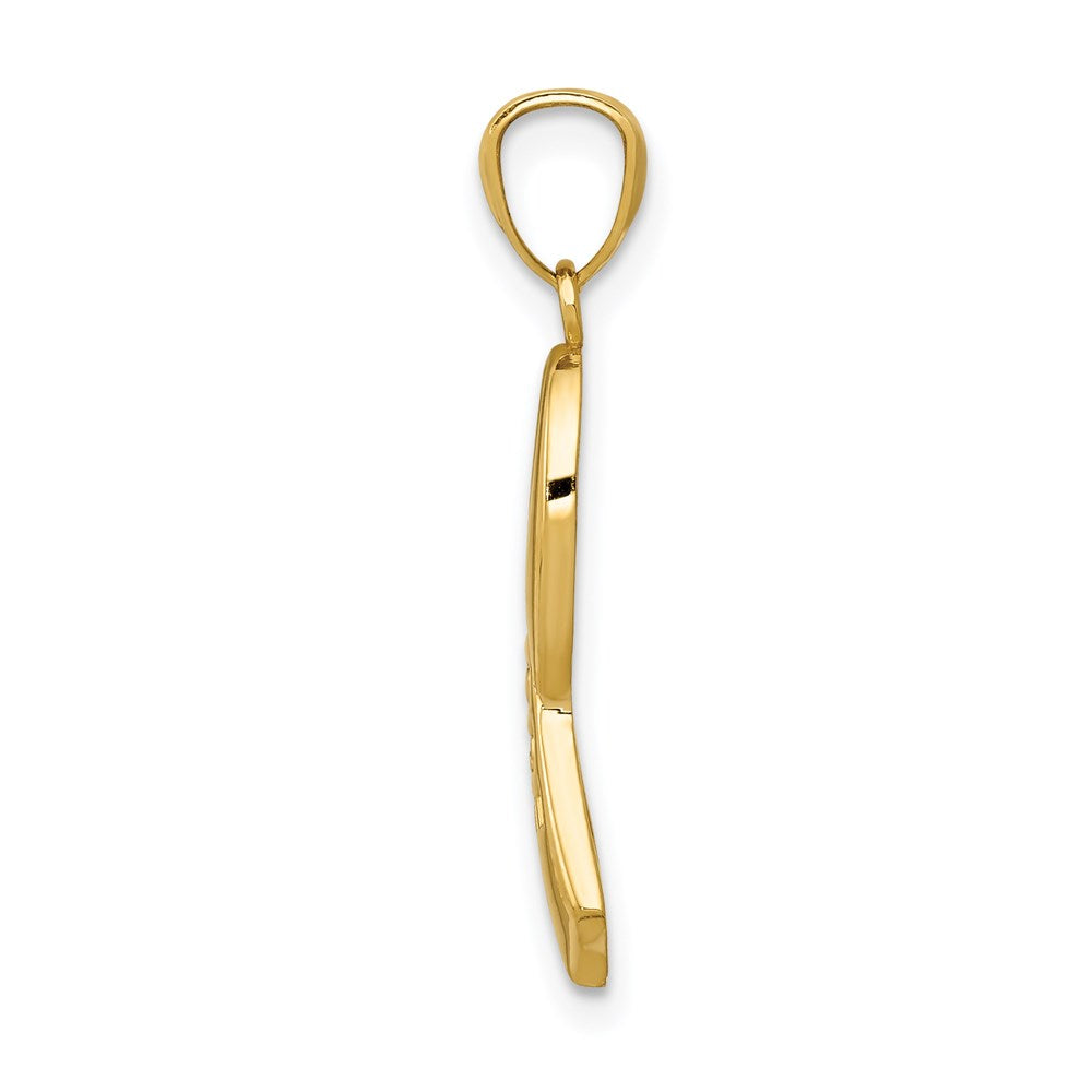 Polished HOPE Awareness Ribbon Pendant - WBC