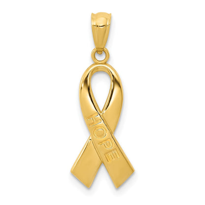 Polished HOPE Awareness Ribbon Pendant - WBC