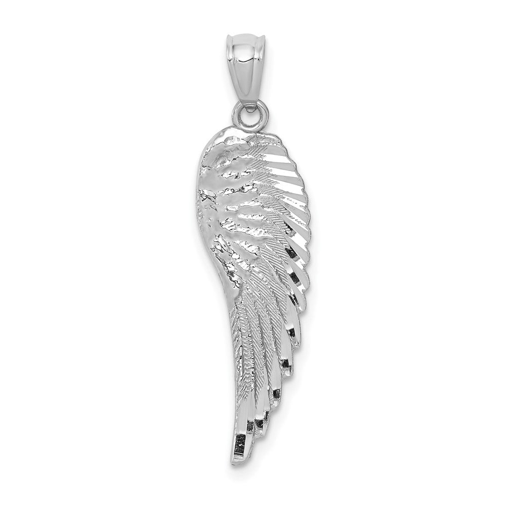 Polished and Textured Angel Wing Pendant - WBC