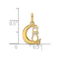 CZ Cat and Moon Childrens Pendant - WBC