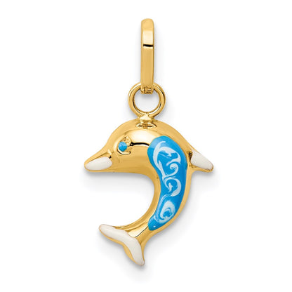 Blue Enameled Dolphin Charm - WBC
