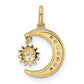 CZ Diamond-cut Moon and Dangle Sun Pendant - WBC