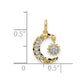 CZ Diamond-cut Moon and Dangle Sun Pendant - WBC